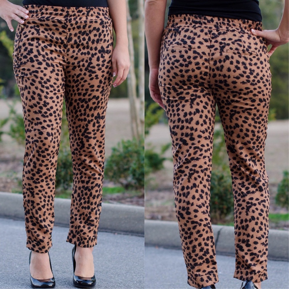 NWT Elastic Leopard Pants